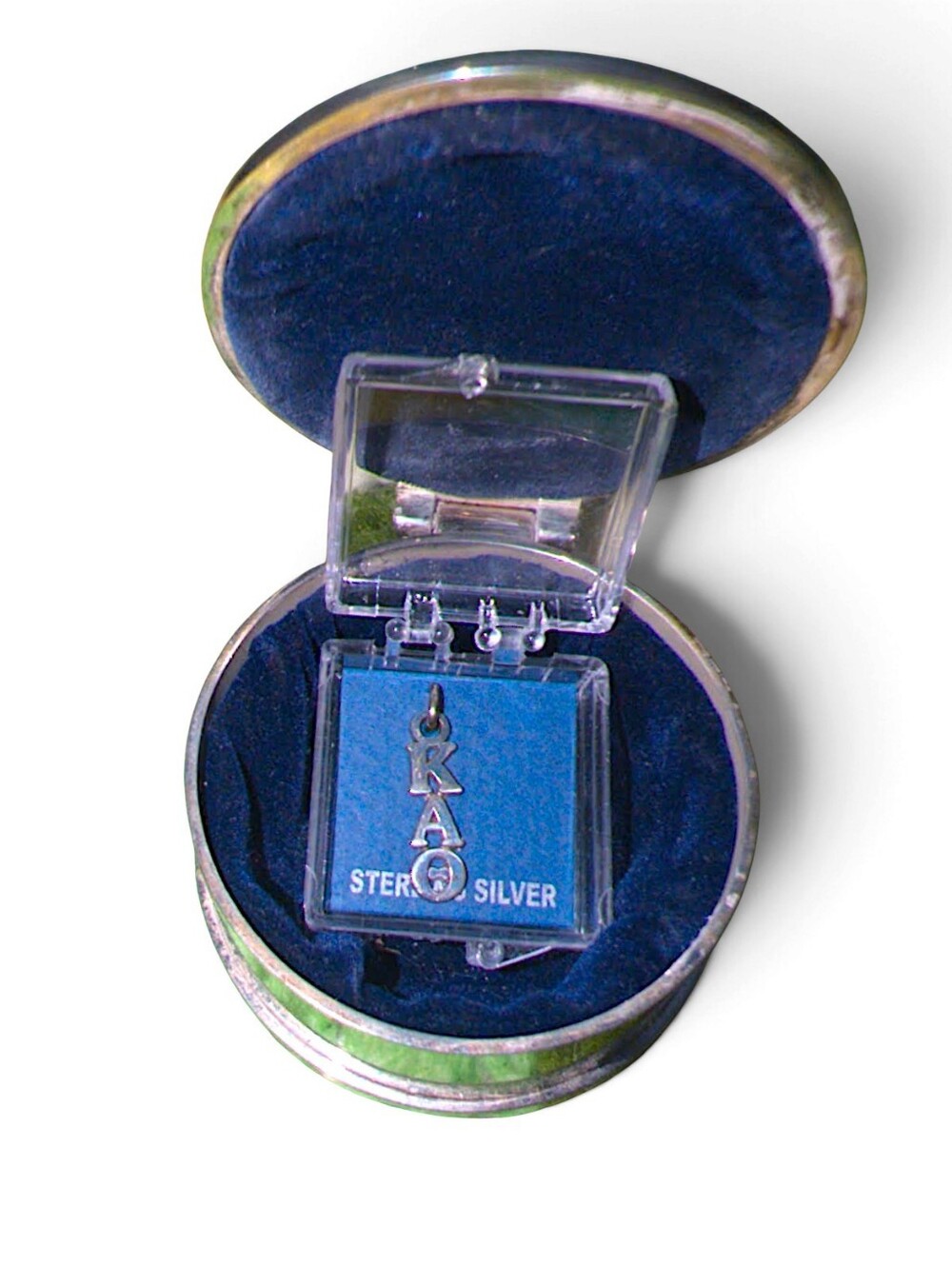 Sterling Silver Kappa Alpha Theta Charm Pendant (NEW) & KAO Trinket Jewelry Box